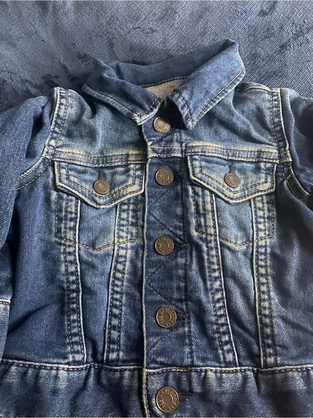 GAP Kids Blue Washed Denim Button-Up Jacket